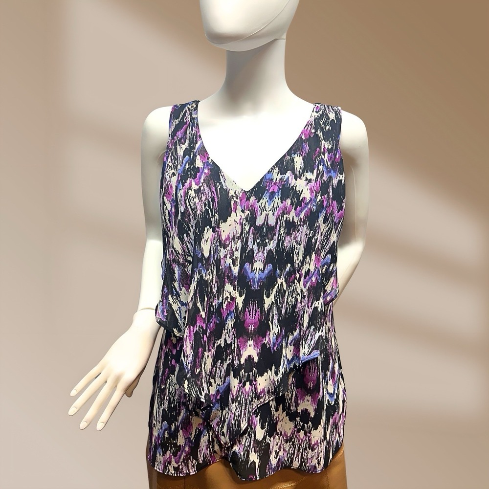 Thalia Sodi Ladies Sz Small Chica Purple Cutout Back Design Flowy Tank
